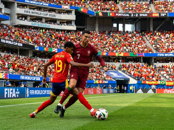 Only Ronaldo and Yamal on field